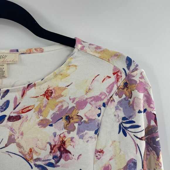 3For$20 Cupio Front Angeled Longsleeve Top White/Pink/Purple/Yellow size Small - Picture 3 of 6